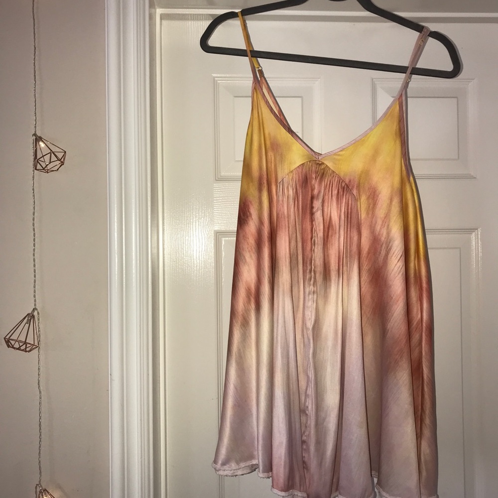 (Free people) Silk tie dye mini dress